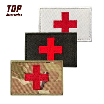Red Cross Patch Pattern Red Cross Emergency Rescue Tactical Embroidery Patch Cross Embroidery ...