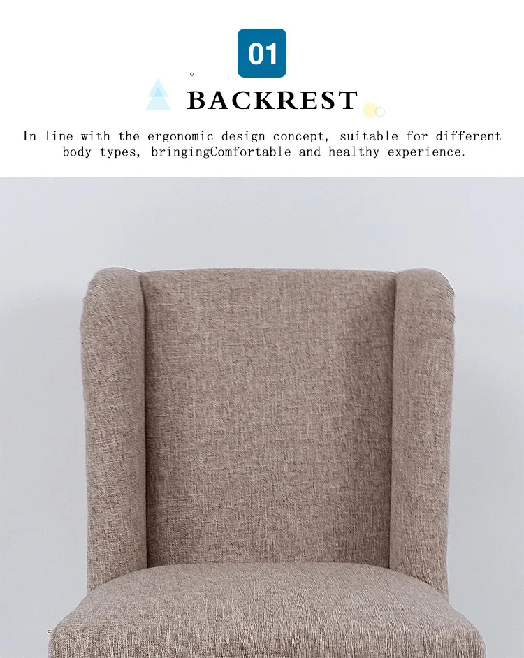 nordic dining chair modern fabric metal leg