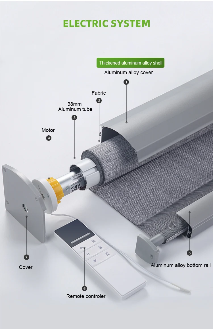 Electric Window smart home Shades voice app remote control automatic roller blind motorized shutter blackout  zebra blinds