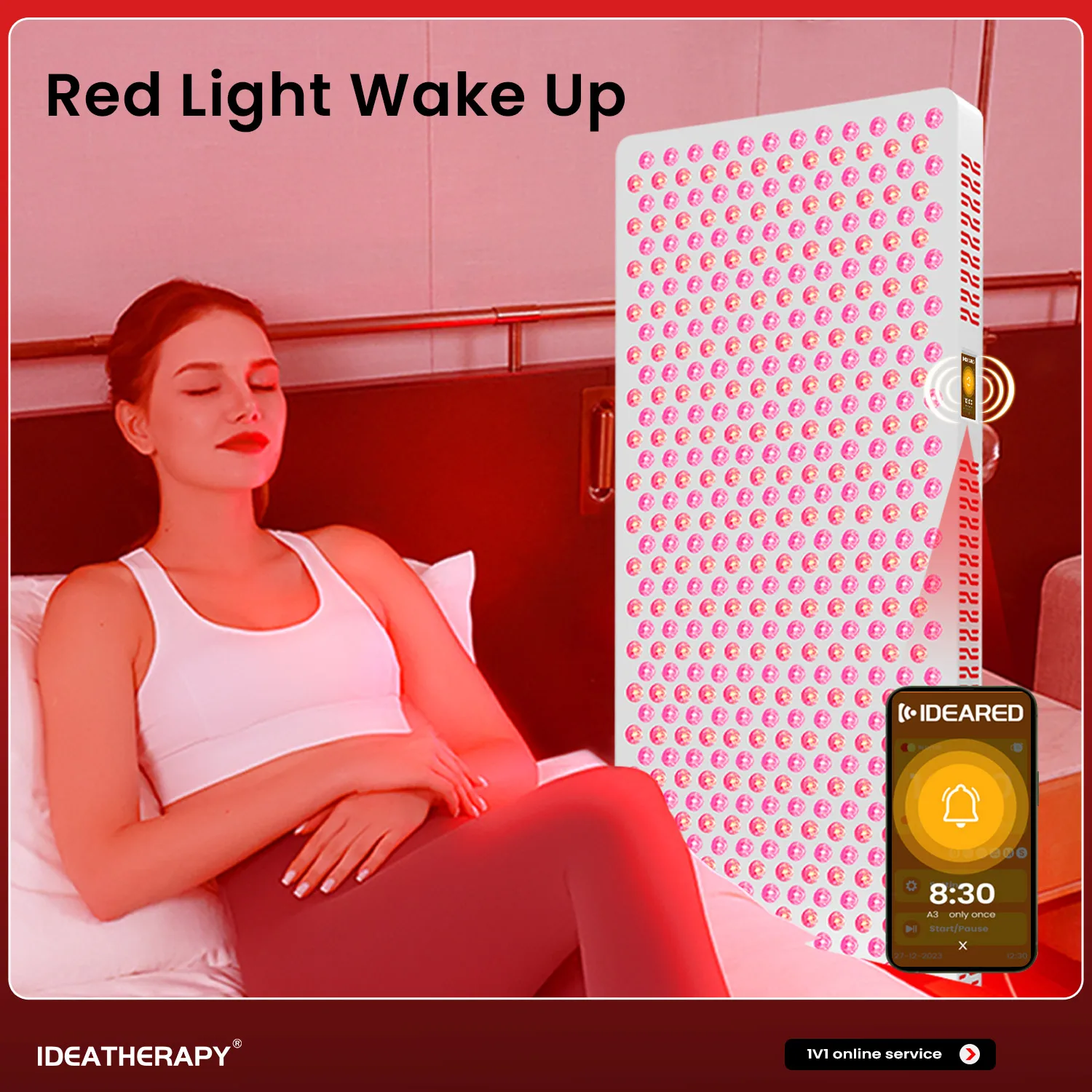APP Controlled Full-Body Infrared Light Therapy Lamp for Home Use Red Light Panel Pain Relief Body Care Standing Type Glasses