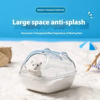 Eco-Friendly Pet Manqi Hamster Toilet Bathroom Golden Bear Special Deodorization Urine Sand Basin Full Transparent Anti-Splash