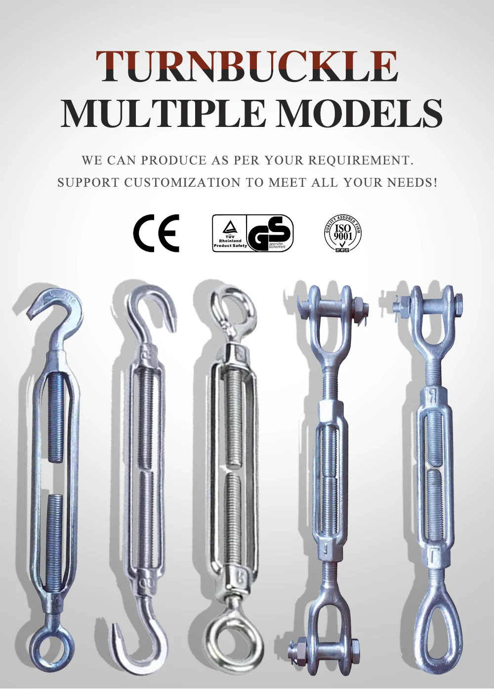 Hlm Wholesale Jaw And Jaw Turnbuckle Din1480 M4 M10 M20 Galvanized