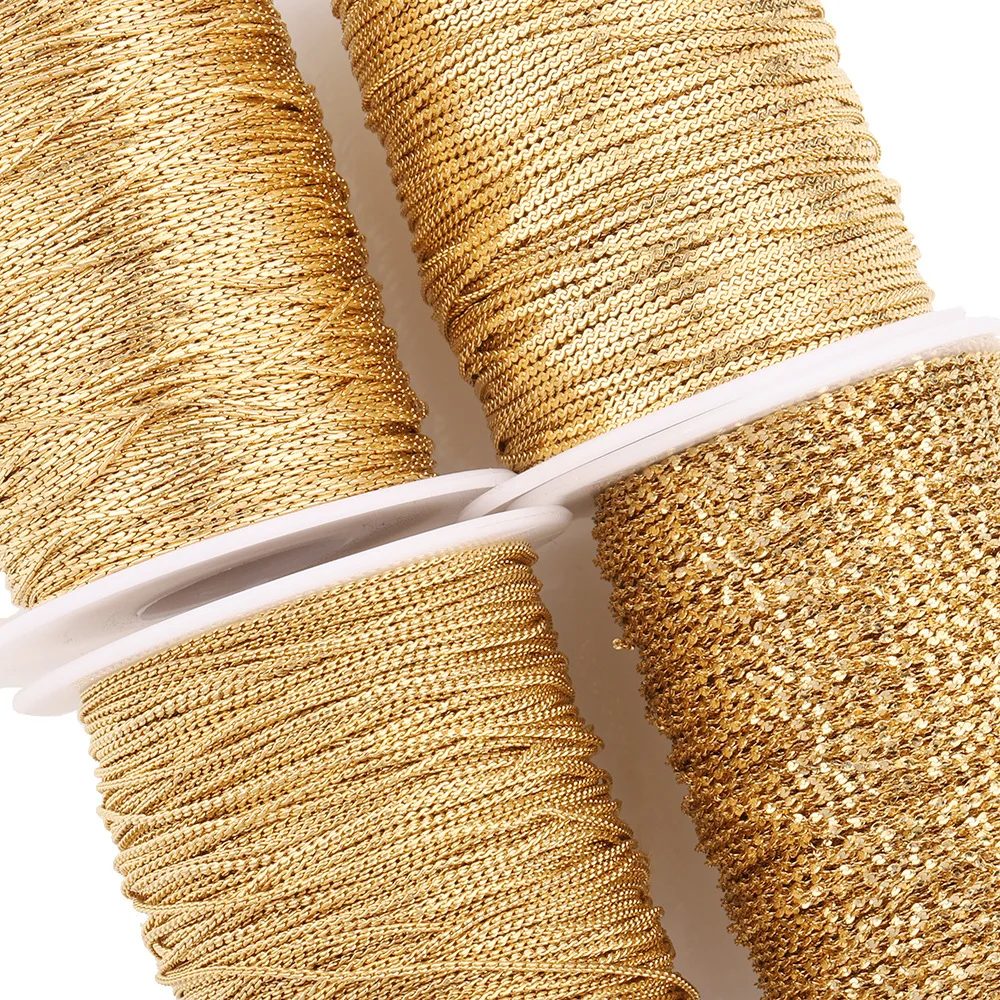 Wholesale Waterproof 18k Gold Stainless Steel Thin Twisted Chain Roll