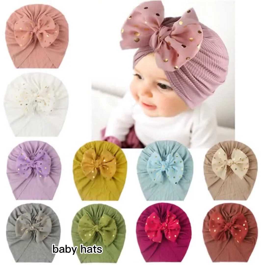 Cute Baby Girls Hair Band Turban Solid Color Bow Knot Newborn Infant