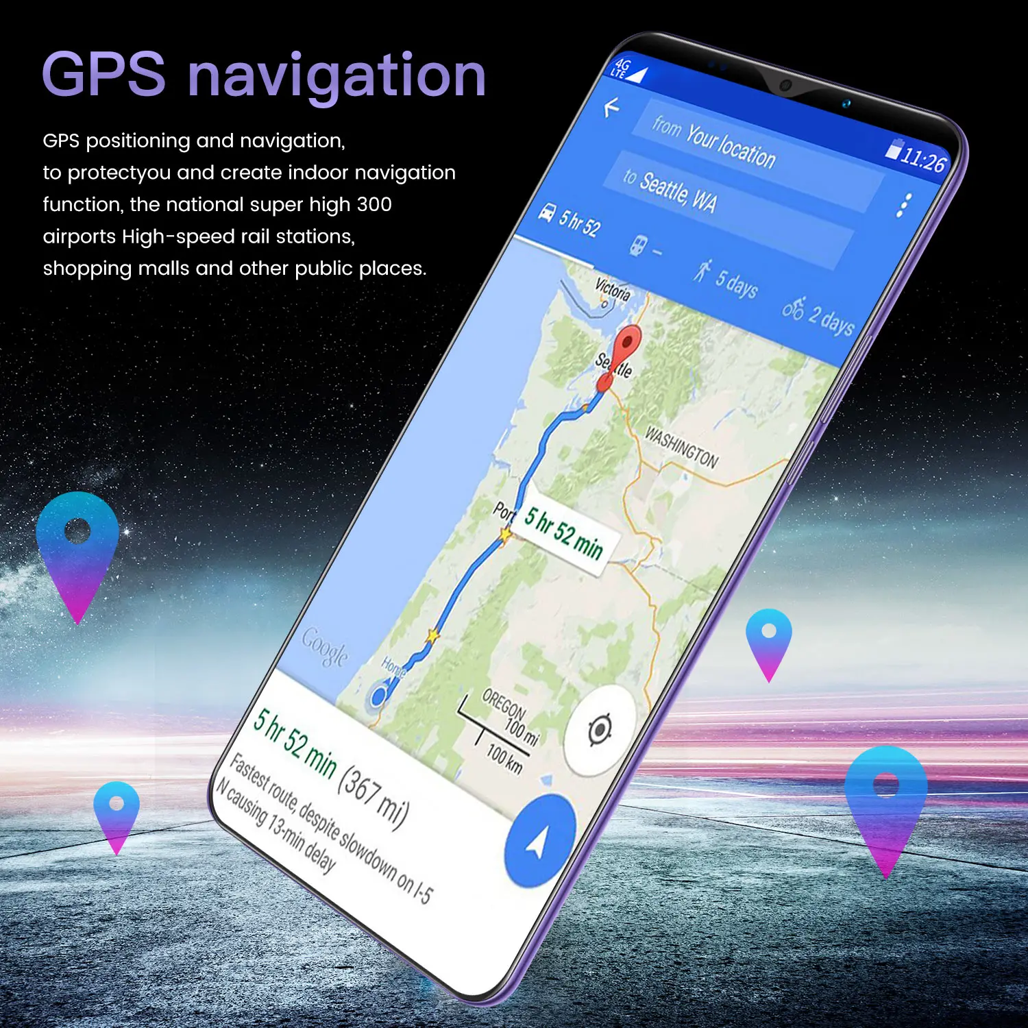 
 Смартфон Note 9 plus, 6 + 128 ГБ, 2 Sim-карты, 2 Мп + 2 Мп, GPS-навигация, сенсорный экран, 4G  
