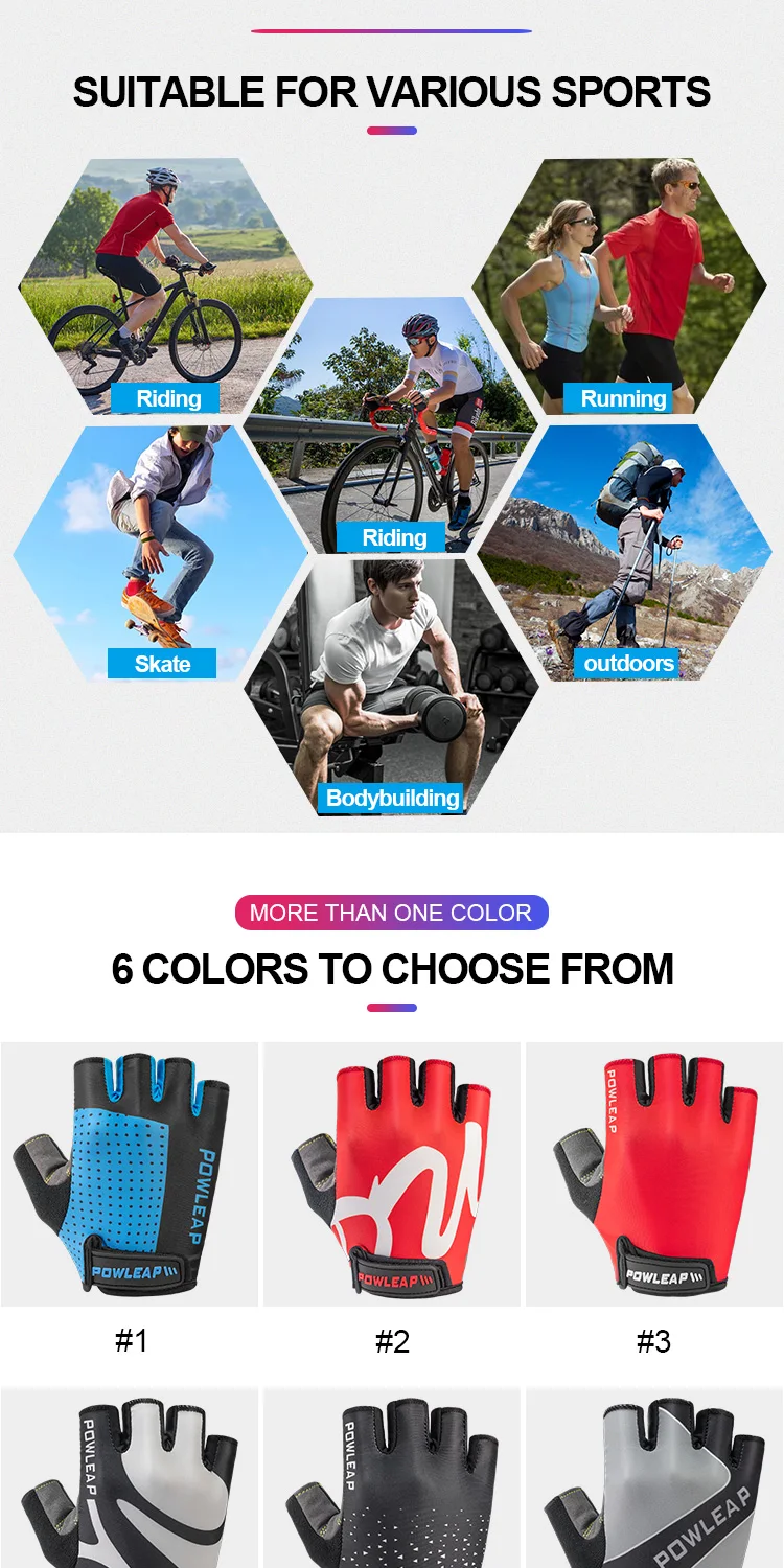 Oem Odm Antislip Mountain Bike Riding Gloves Road Cycling Fingerless