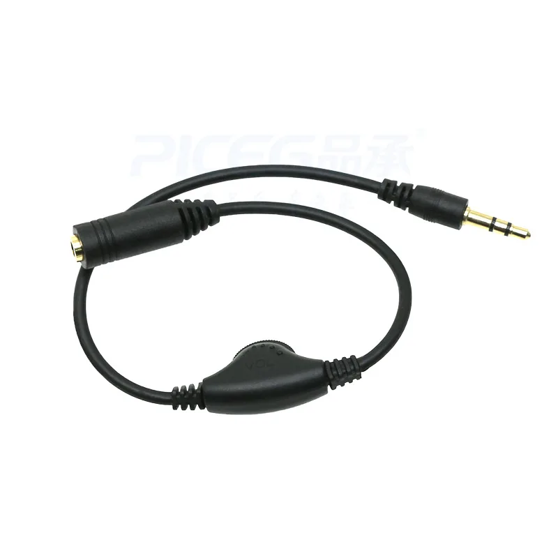 Male to Female Creative Volume Control Cable Aux Cable for Smartphone Tablet Speaker Car