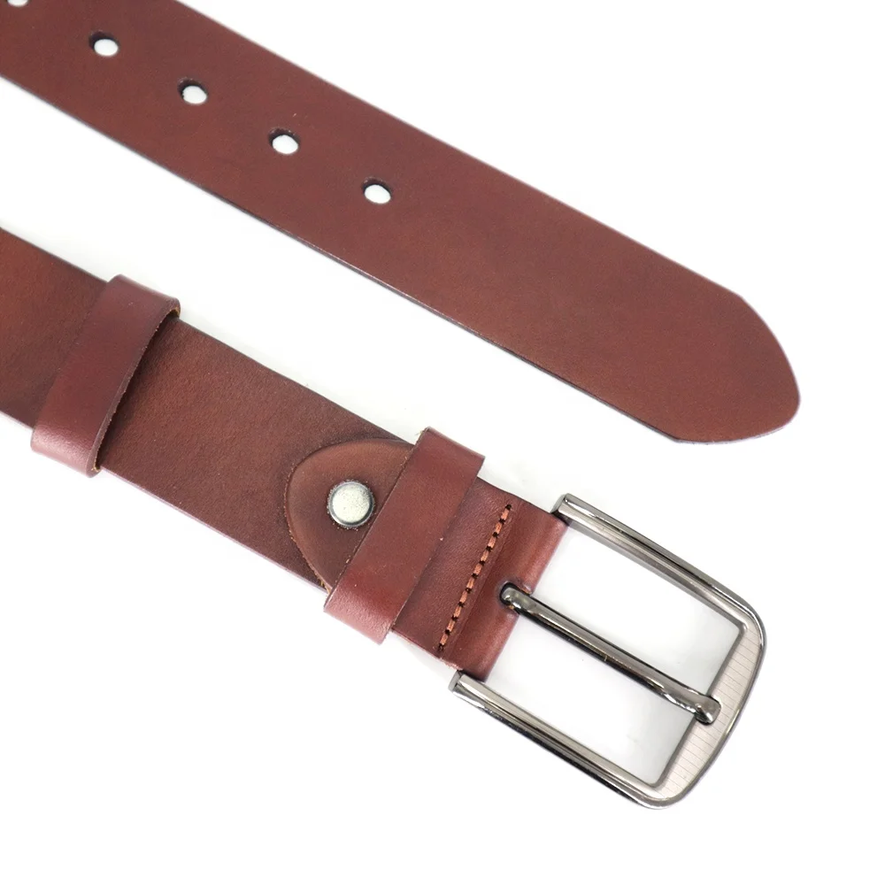 High Quality Embossed Logo Cow Hide Leather Strap Belt Business Men Waist Belt Daily Wear Alloy Pin Buckles Belt Luxury