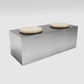 Customized Modern Commercial Stainless Steel Table Chair Set with Soft Wood Panel Non-Backrest Bench for Bar Coffee Tea Shops