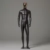Maniquí de pie cromado plateado/dorado con cara
