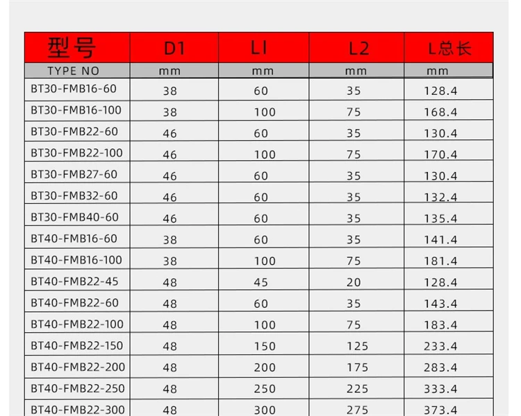 CNC High Precision Flat Cutter Connecting Rod BT30  BT50  BT40 FMB22 27 32 40 Face Milling Cutter Head Tool Holder