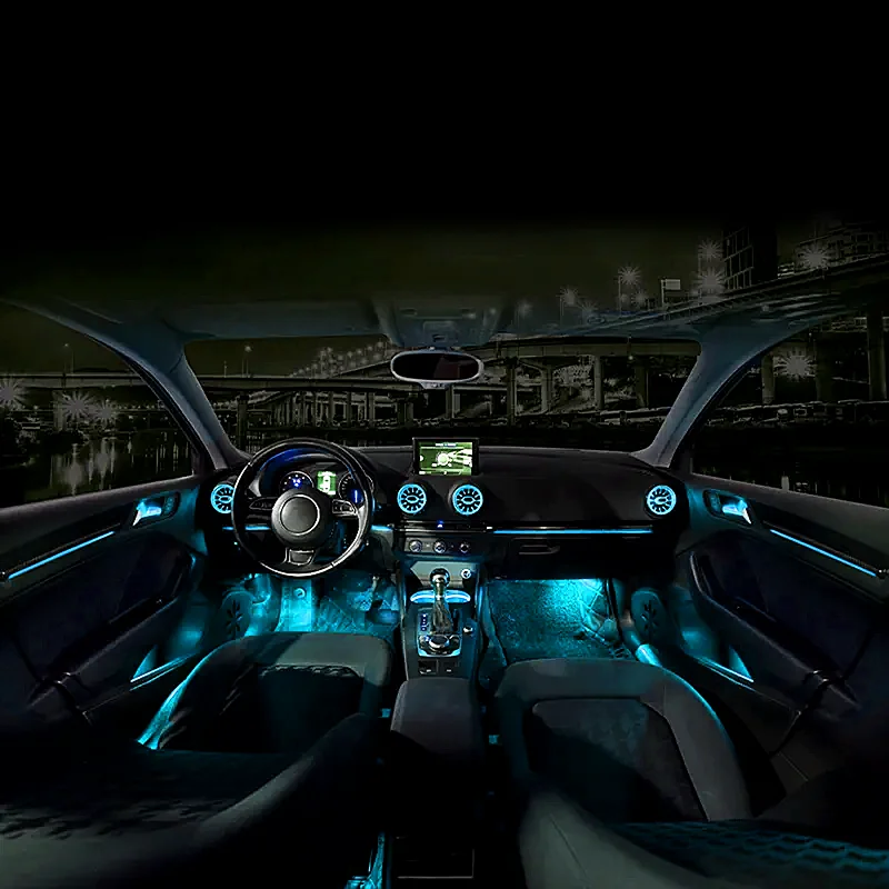 Audi A3エアベント用 LEDアンビエントライトセット(2004-2020) 4PCS For Audi A3 S3 RS3 8V 8Y 8P 2004-2020 Dashboard Air Vent