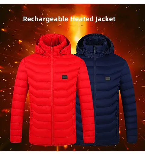 Winter Outdoor Heated Jackets Usb Smart Battery Insulated Quilted ...