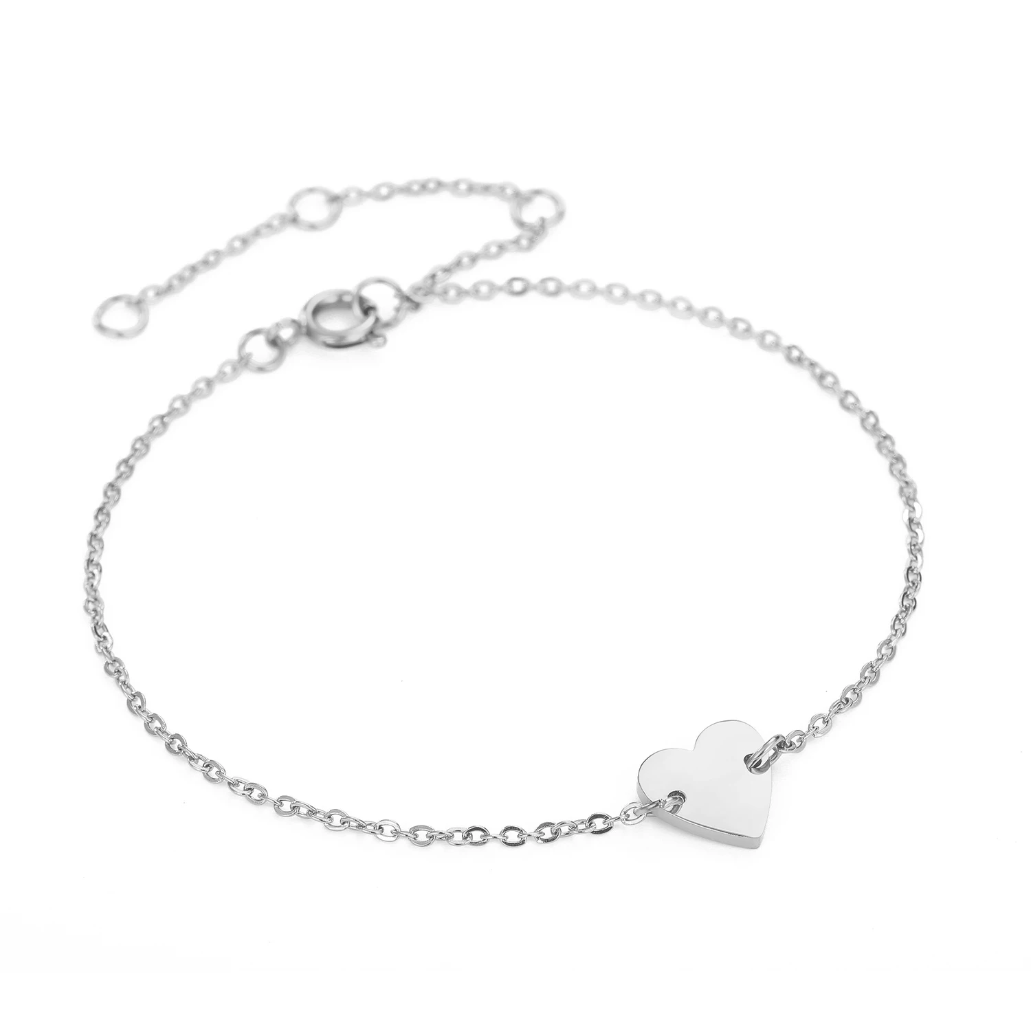 Rose Gold Jewelry Wholesale Women Charm Bracelet Accessories Women Heart  Chain Bracelet Stainless Steel Jewelry Bracelets - Buy Heart Chain Bracelet 