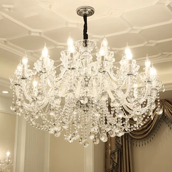 Modern hotel lobby villa decorative crystal chandelier lighting customized wedding feast event transparent glass pendant lamp
