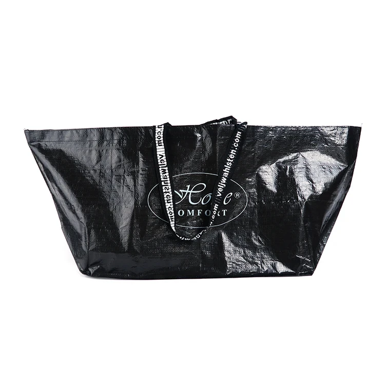 Popular Customized Double Handle Foldable Reusable Wholesale PE PP Woven Tote Bag