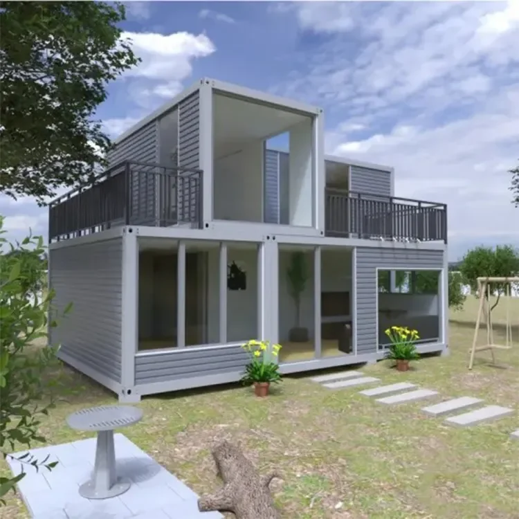 Modular 2 Floors Living Manufactured Fully Furnished Luxury Pre Fabricated Portable Kit Shipping Container Homes House