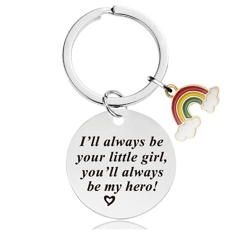 Stainless Steel You Are My Sunshine Love You to the Moon and Back Key Chain Mom Dad Mother Father Girlfriend Boyfriend Keychain