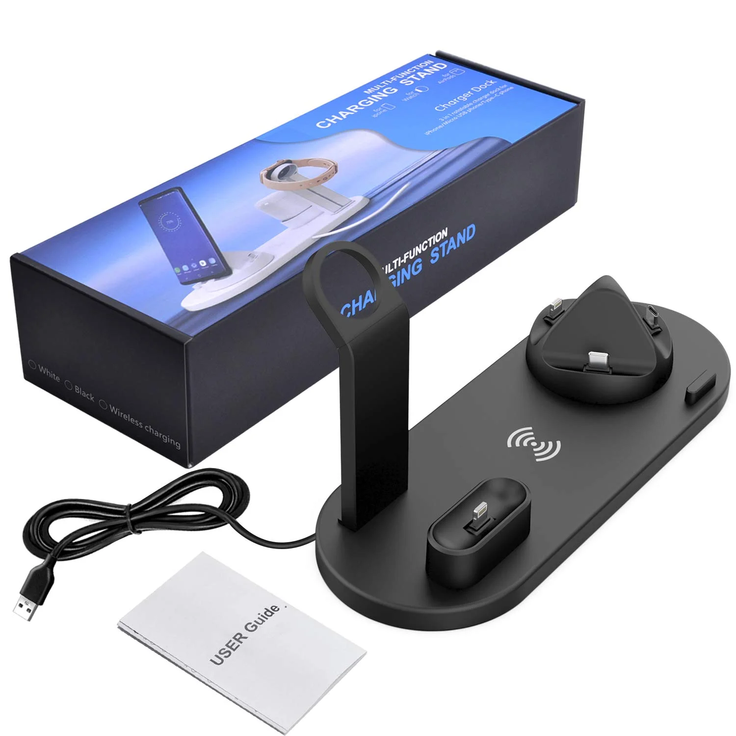 Newly Holder Phone Popular Multi Functional 6 In1 4 in 1 Wireless Charger Fast Charging Dock Stand Desktop Charging Station