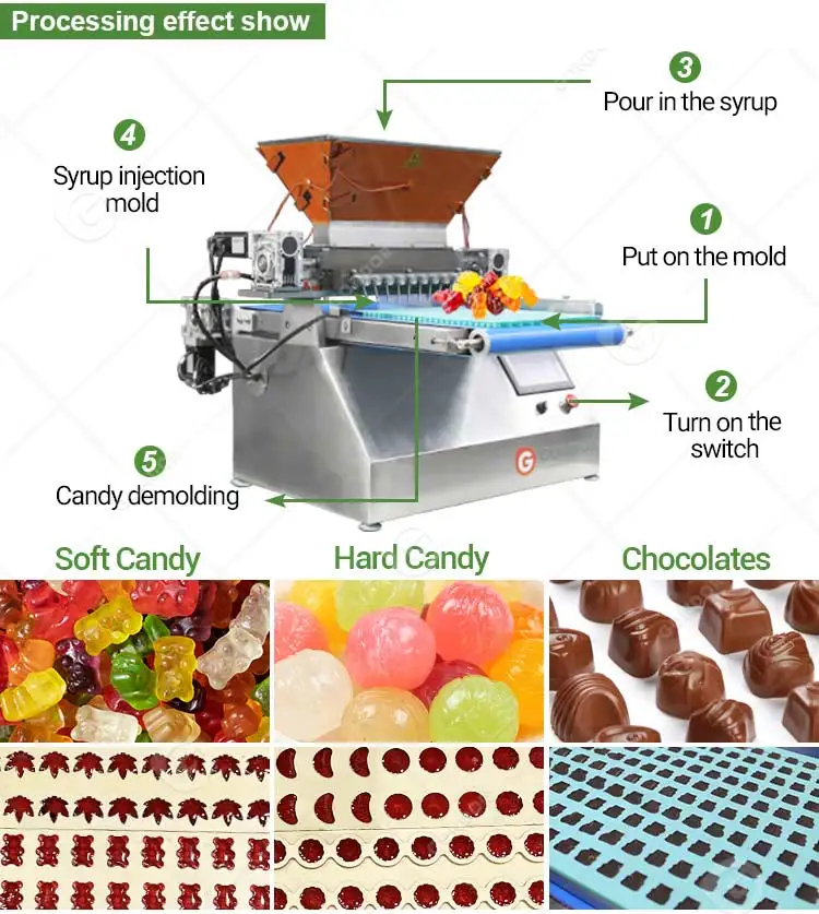 Vitamin Jelly Candy Bean Automatic Production Mini Manufacture Part Depositor Make Bear Gummy Machine