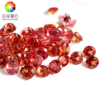 synthetic CORUNDUM #55 padparadscha sapphire round cut loose gems orange red gemstone corundum gemstone