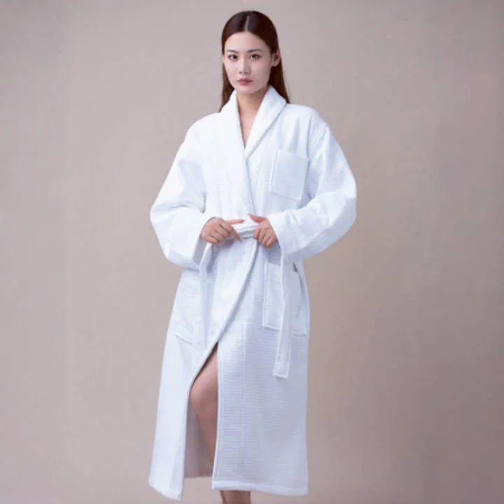 Luxury Five-Star Hotel Super Soft 100% Cotton Waffle Bathrobe Women Eco-Friendly Customizable High Quality Breathable Summer details