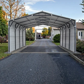 20x20ft Outdoor Garden Steel Carport Waterproof Galvanized Metal Mobile Parking Car Garage Carport Shelter 2 Cars Parking Shed