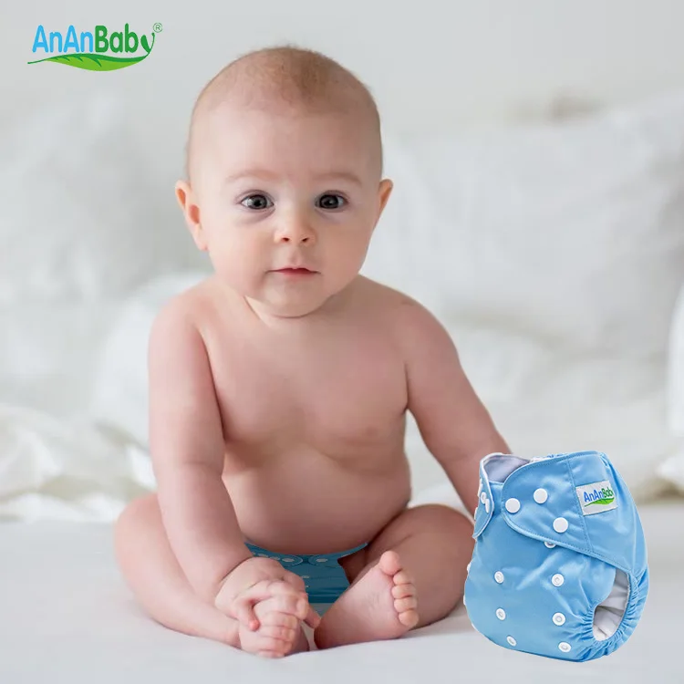 Ananbaby RTS Waterproof PUL Solid Color Cloth Diaper Leak-Proof Baby Nappy  for Newborns