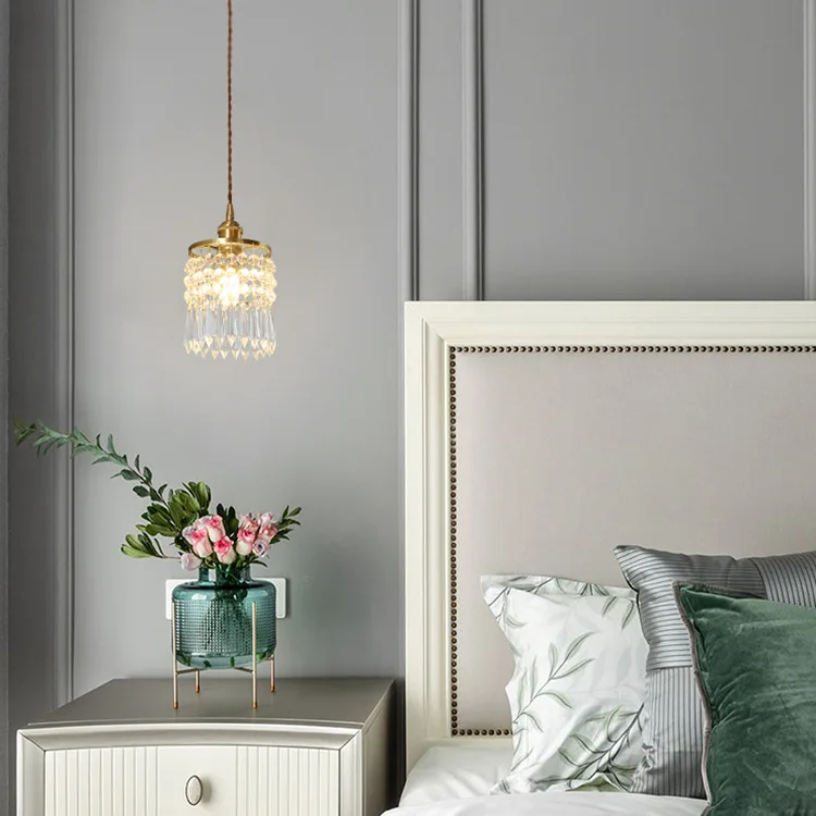 Simple Design Interior Crystal Hanging Light Nordic Modern Pendant Lamps for Living Room Decoration