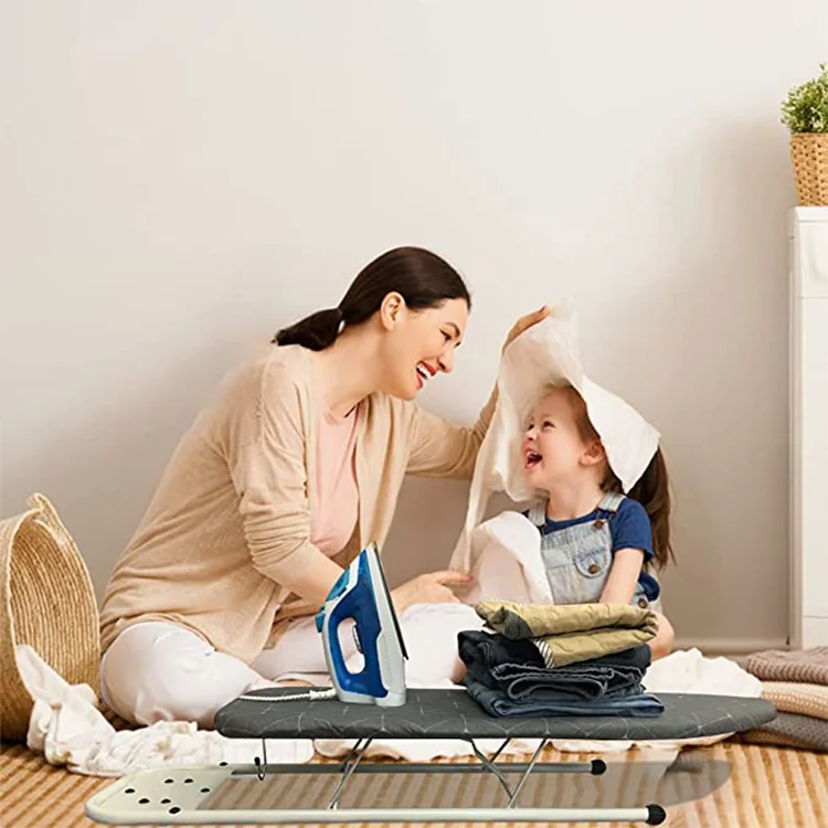 Standard Size Deluxe Ironing Board with Extra Thick Heavy Duty Padded Cotton Cover, Height Adjustable