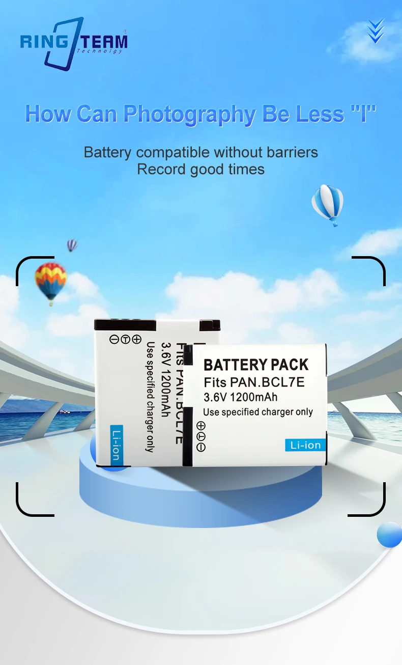 RingTeam BMW-BCL7E Digital Battery Lithium-ion Battery for Pana sonic Lumix DMC-F5 DMC-FH10 DMC-FS50 SZ10 SZ9 SZ8 SZ3 XS1 Camera details