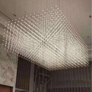 Non-standard Custom Indoor Lighting Banquet Hall Hotel Lobby Wedding Large Project Star Cube Chandelier Lamp