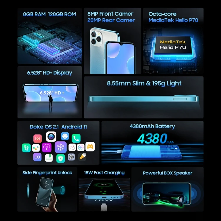 New Arrival Blackview A95 Android Smartphone 6.52