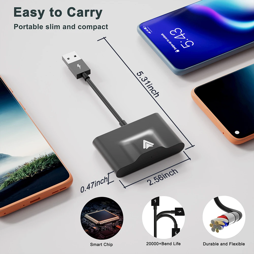 2 in 1 Android Auto Wireless Adapter & Wireless CarPlay