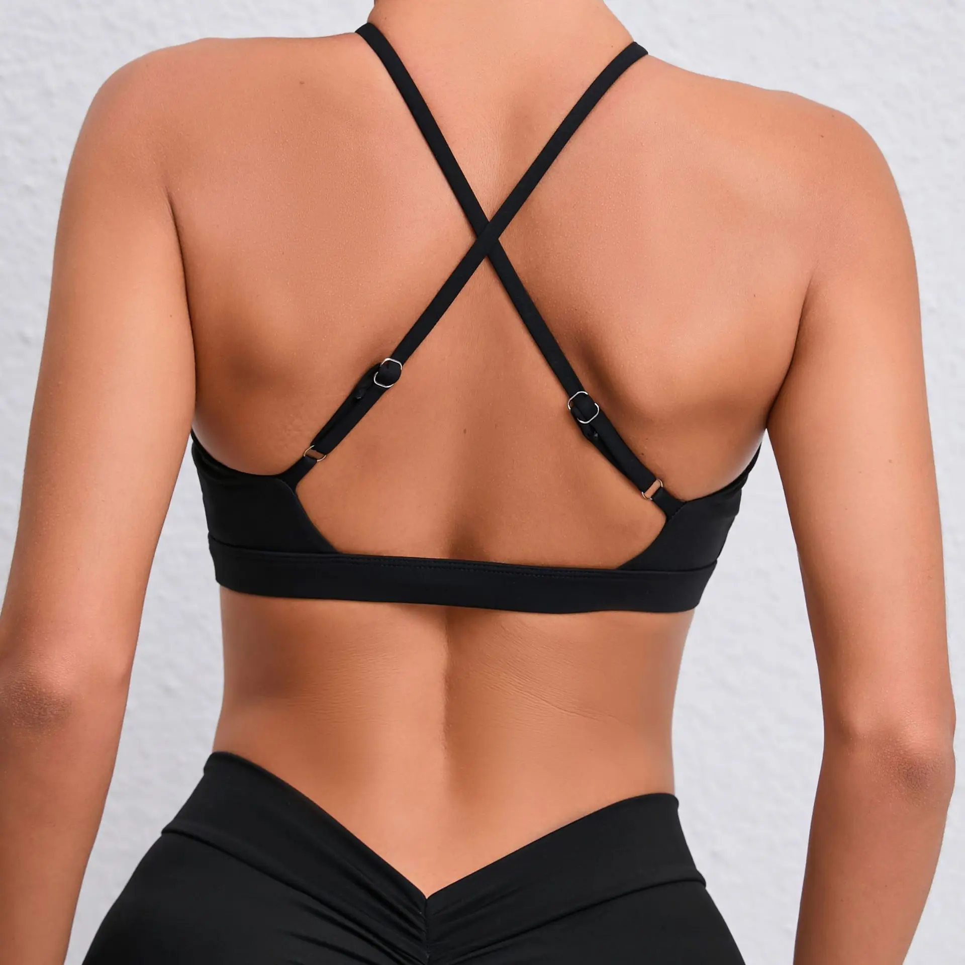 Newest Yoga Wear V Shape Sports Bra Ropa Interior Deportiva Mujer Fitness Sexy Racer Back Gym Running Push Up Yoga Bra details