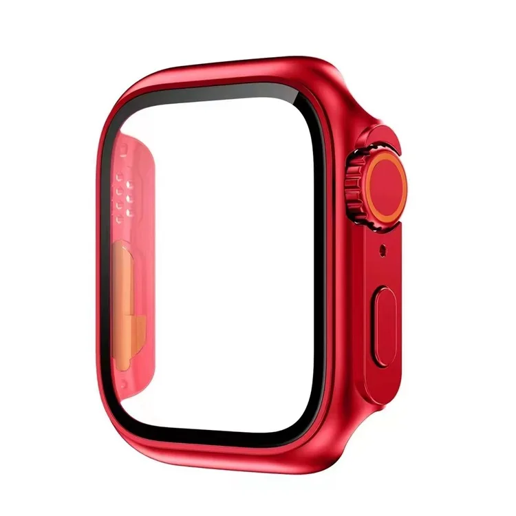 Soft Screen Protector Case Tempered Glass Film PC Bumper Cover for Apple Watch Ultra Laudtec