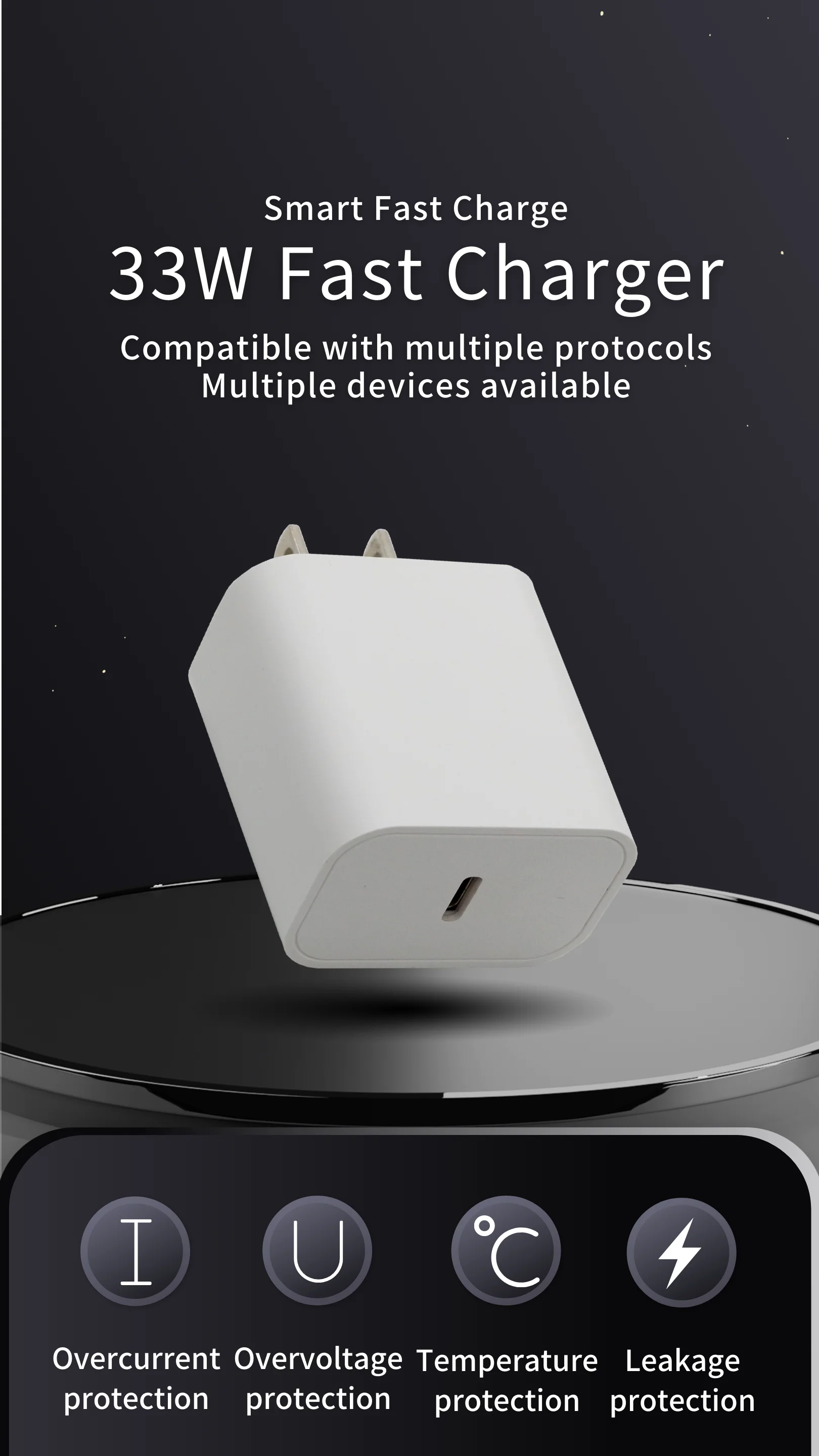 Best Selling Products 2023 Amazon 33w Gan Charger Type C Fast Charging