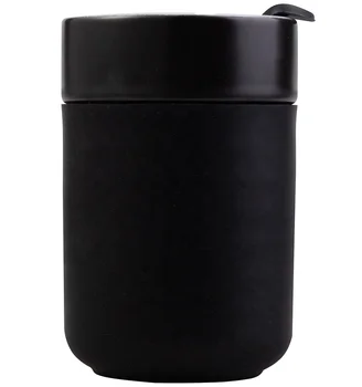 Wholesale 10oz Custom Stoneware Cups Silicone Sleeve porcelain coffee Cup reusable tea Cups Travel ceramic coffee Mugs