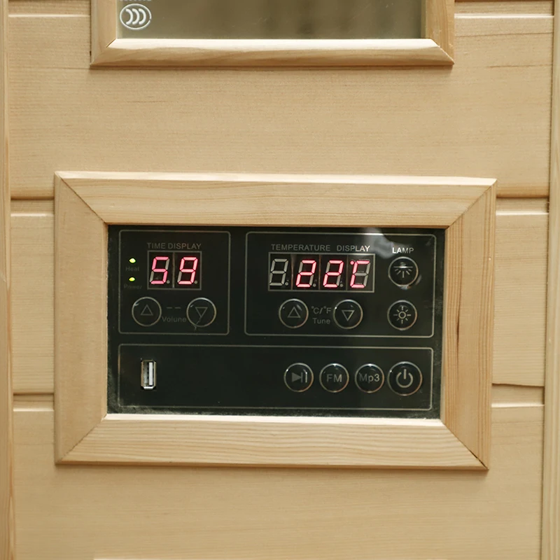 Cryo Sauna Single Control Panel 2500W Sauna Wooden Far Infrared Dry Steam Indoor Sauna Hemlock Equipment