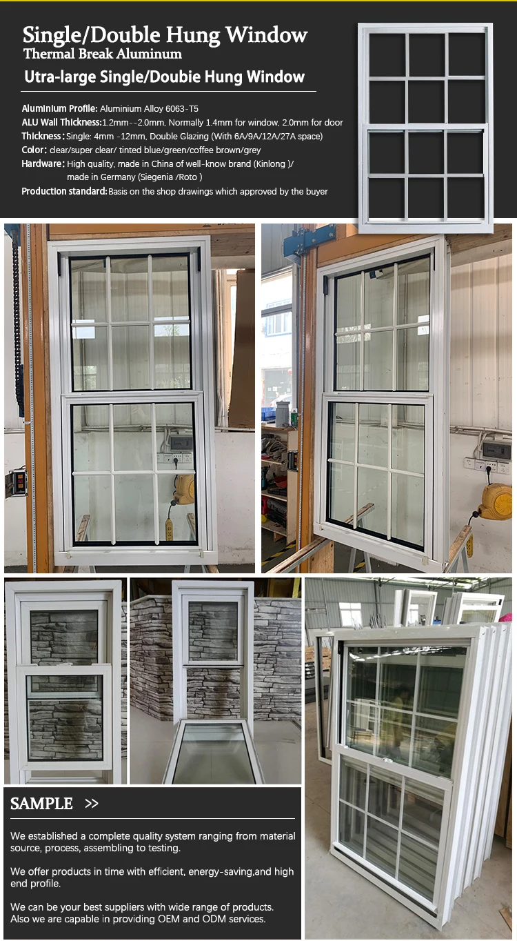 Customized Project Aluminium Double Top Hung Window Opener Double Hung ...