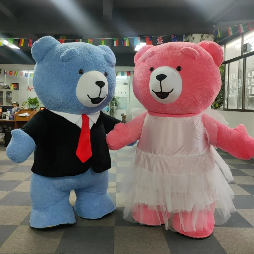 2体セット familiar × Bibiy. MASCOT BEAR Wedding Pink Teddy Bear Mascot Costume - Perfect for Rentals