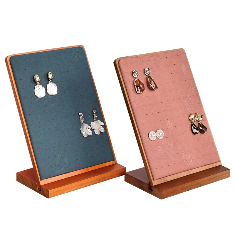 Jinsky Earring Display Board Vertical Solid Wooden Earring Display Stand Commercial Storage Earring Stand Jewelry Props in Stock