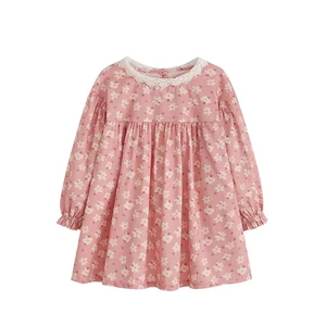Girls' Princess Dress New Autumn-Winter Style Cute Long-Sleeved Girls' Dress with Round Neck for Children Aged 3-12