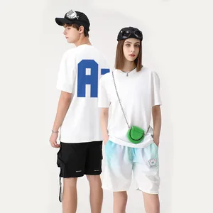 230g Cotton Letter Print Comfortable Short Sleeve T-Shirt High Quality 100% Cotton Customizable Logo Design with Pattern