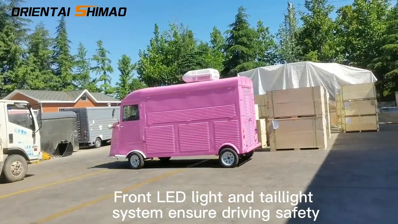 Retro Vintage Mobile Food Truck For Sale With Chinese Full Kitchen