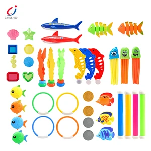Chengji Pool Toys Diving Rings Swimming 40pcs Summer Plastic Sticks Torpedo Bandits Shark Pool Diving Toys for Kids