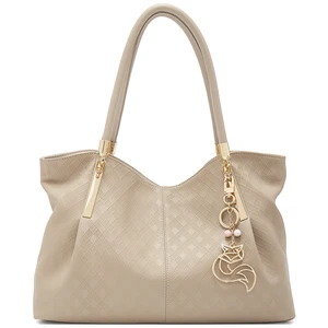 2026 Custom Ladies Cowhide Genuine Leather Office Zippered  Quilted Large Laptop Handbag Women's Tote Bags for Brand Luxury