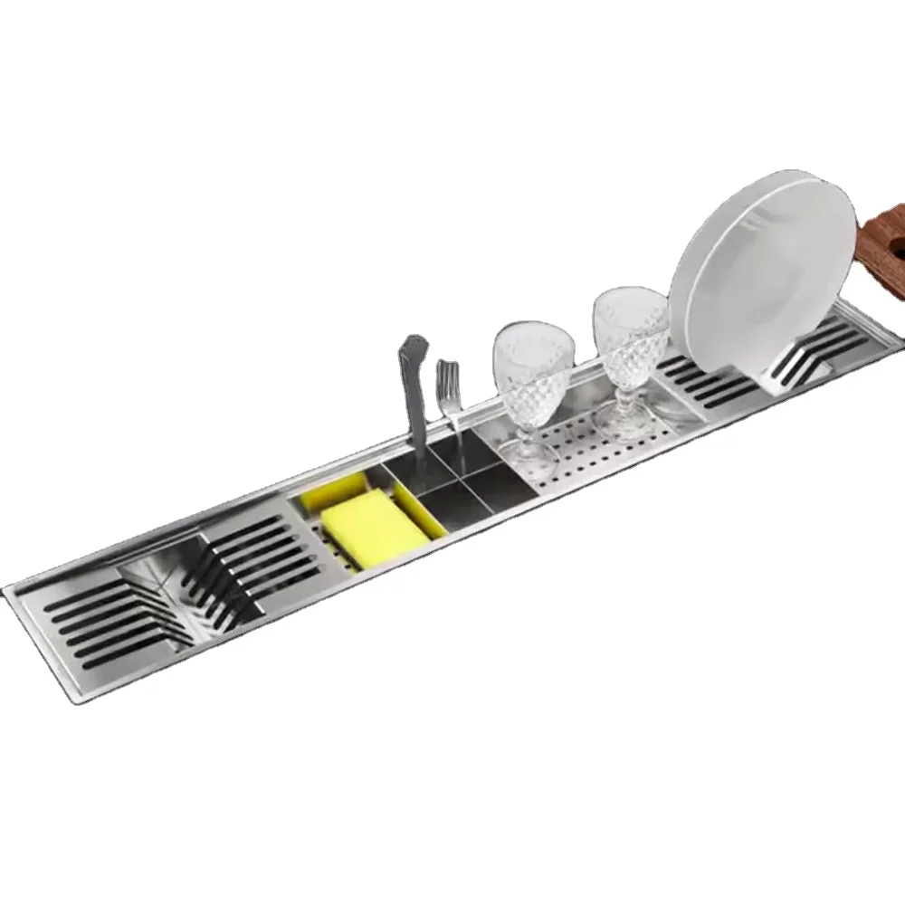 Manufactured Kitchen Dish Rack Multi-size Dishwashing Worktable Sink 304 Stainless Steel Dish Rack
