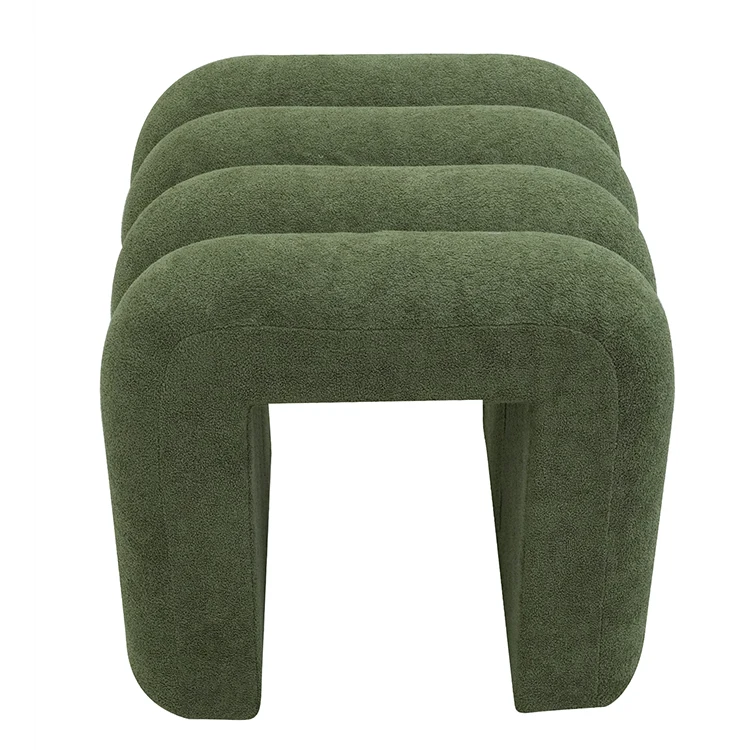 Custom Modern Luxurious Square Functional Stool Fabric Boucle Decorative Ottoman