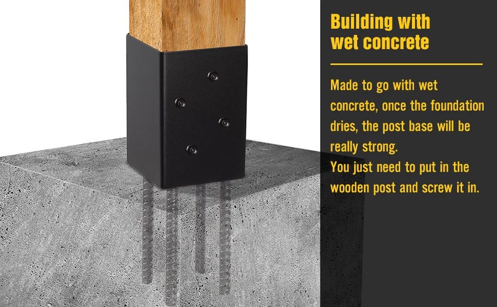  Metal Post Base Holder Post Anchor Brackets Ground Spike 3